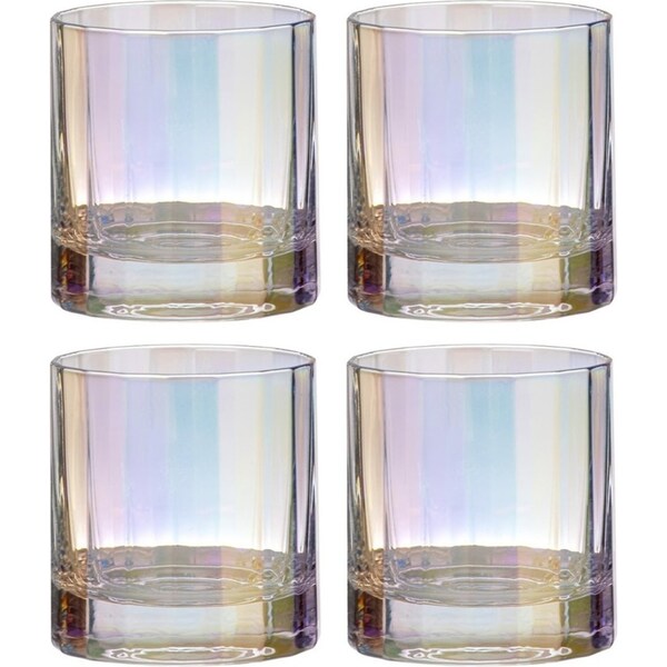4PK Tempa Ava 305ml/9cm Crystal Whisky Glass Tumbler Drinkware Cup Set Opal
