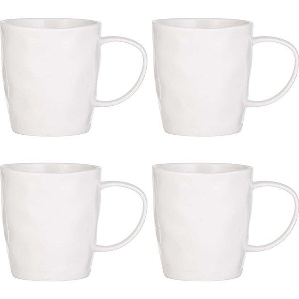 4PK Ladelle Halo Porcelain 12.5cm/350ml Mug Coffee Water Drinking Cup Snow