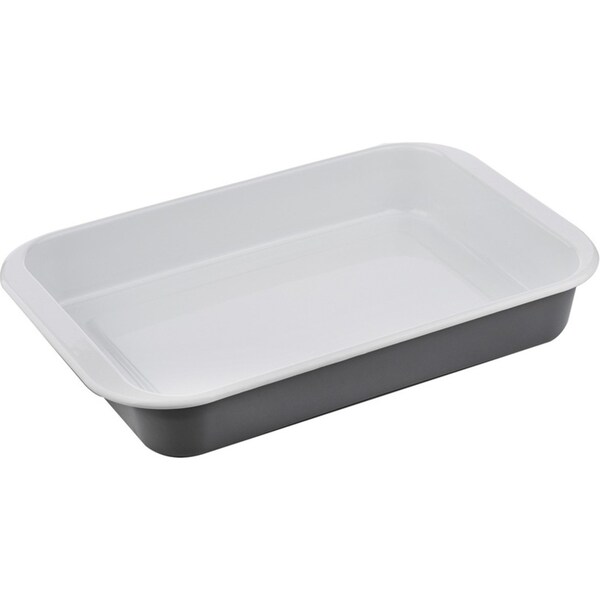 Ladelle Visto 41x27cm Enamel Carbon Steel Oven Baking Dish Large Rectangle Grey