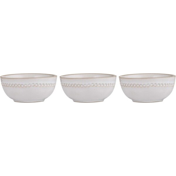 3PK Ladelle Cameo Stoneware 10cm Dip Bowl/Sauce Side Dish Server Round Ivory