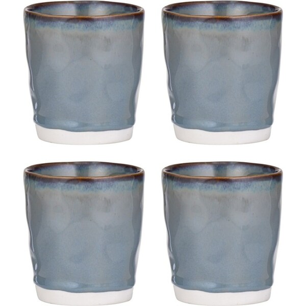4PK Ladelle Halo Porcelain 9cm/350ml Tumbler Water/Juice Drinking Cup Steel
