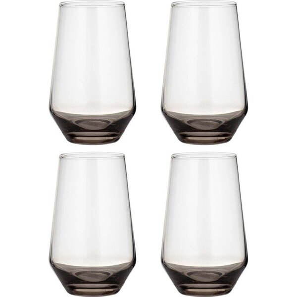 4PK Ladelle Prism 400ml Highball Tumbler Glass Drinkware/Glassware Set Noir