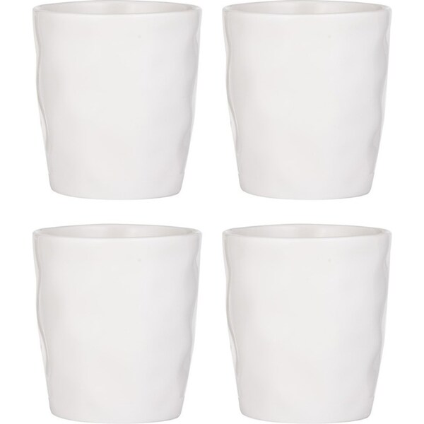 4PK Ladelle Halo Porcelain 9cm/350ml Tumbler Water/Juice Drinking Cup Snow