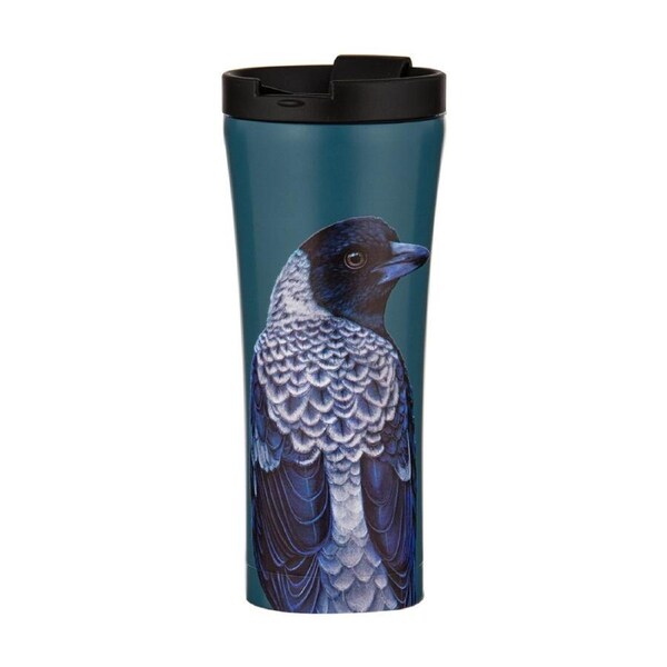 Ashdene Stainless Steel 500ml Modern Birds Magpie Travel Mug Drinking Cup w/ Lid