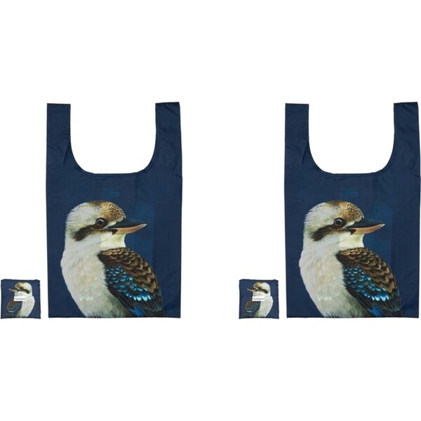 2x Ashdene Plastic 64x36cm Modern Birds Kookaburra Shopping Tote/Hand Carry Bag