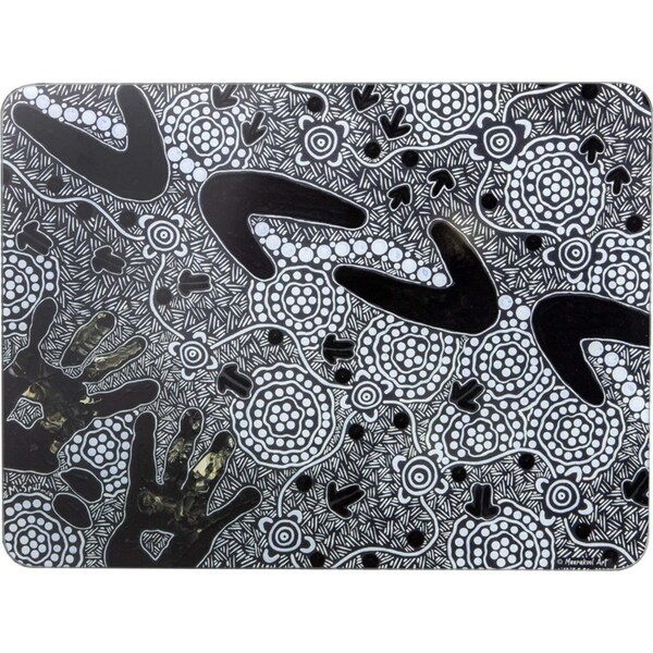 Ashdene Glass 40cm Maintaining Our Culture Surface Table/Desk Protector Black