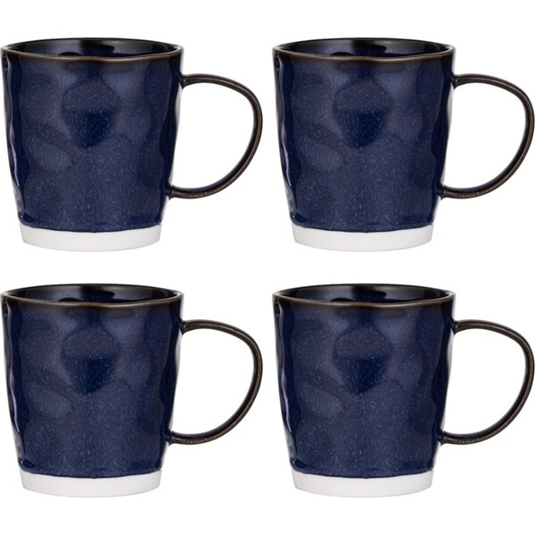 4PK Ladelle Halo Porcelain 12.5cm/350ml Mug Coffee Water Drink Cup Midnight