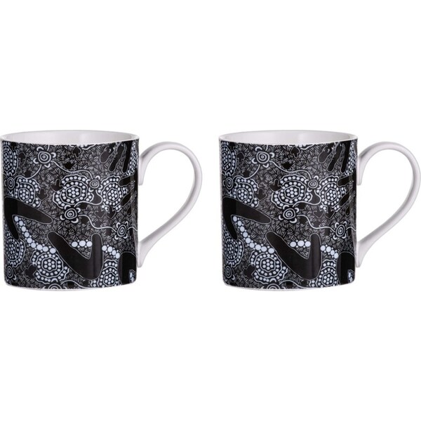 2x Ashdene New Bone China 380ml Maintaining Our Culture Mug Coffee/Tea Cup Black