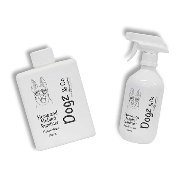 Dogz & Co Pet Home Habitat Cleaning Sanitiser Concentrate 250ml w/Spray Bottle