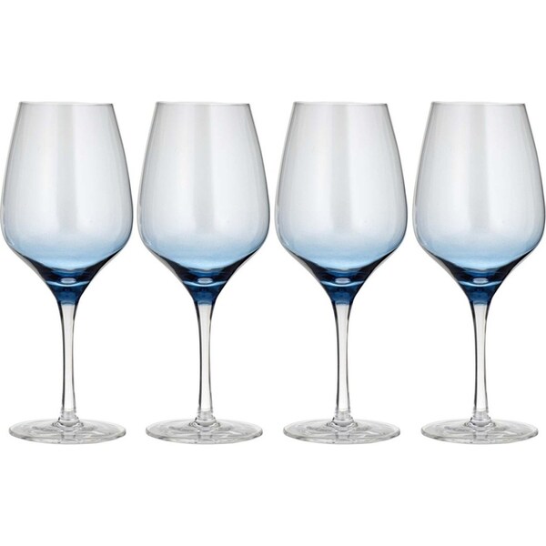 4PK Ladelle Prism 680ml Red Wine Glass Stemmed Drinkware/Glassware Set Blue