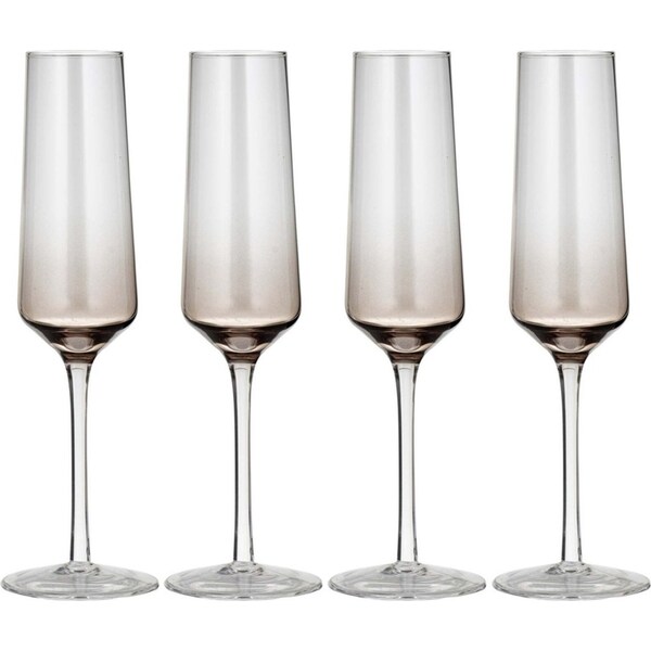 4PK Ladelle Prism 240ml Champagne Glass Stemmed Drinkware/Glassware Set Noir
