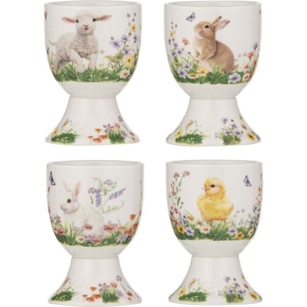 4PK Ashdene New Bone China 6.5cm Sweet Meadows Boiled Egg Cup Stand Tableware