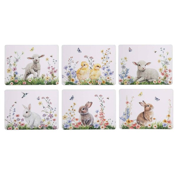 6PK Ashdene Hardboard/Cork 29cm Sweet Meadows Placemat Dining Table Protection