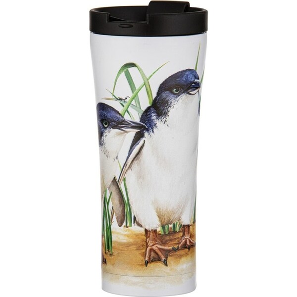 Ashdene Australian Birds Penguins 500ml/20cm S/S Insulated Travel Mug Cup