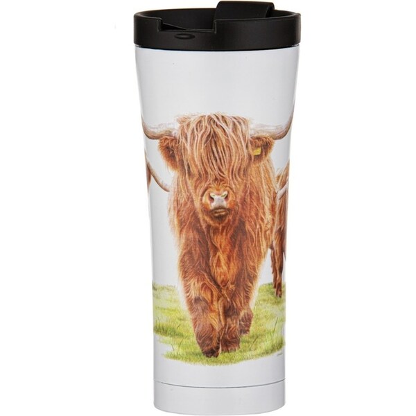 Ashdene Stainless Steel 500ml/20cm Highland Herd Travel Mug Drinking Cup w/ Lid