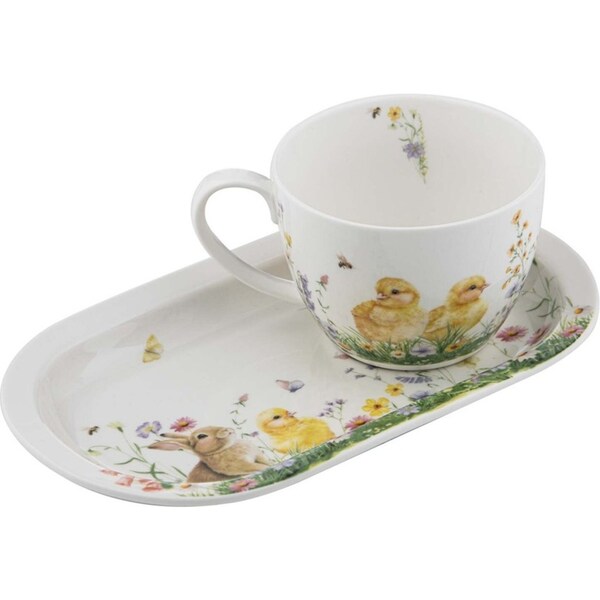 2pc Ashdene New Bone China Sweet Meadows Mug & Plate Set Kitchen Food Server
