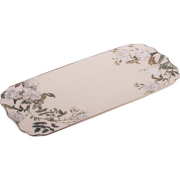 Ashdene Elegant Rose 37cm New Bone China Serving Platter Dish Rectangle Cream