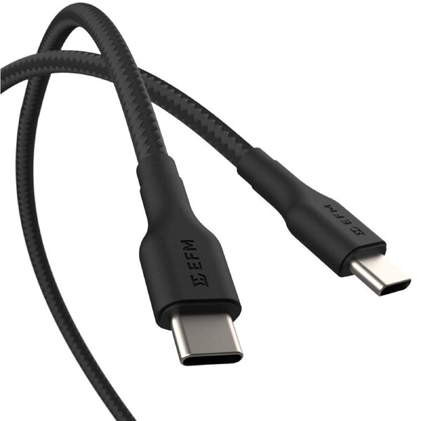 EFM Type-C to Type-C Braided Power and Data 2M Cable (Black)