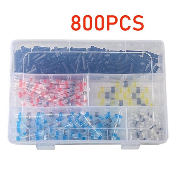 800pcs Waterproof Solder Seal Sleeve Heat Shrink Butt Wire Connectors Terminals