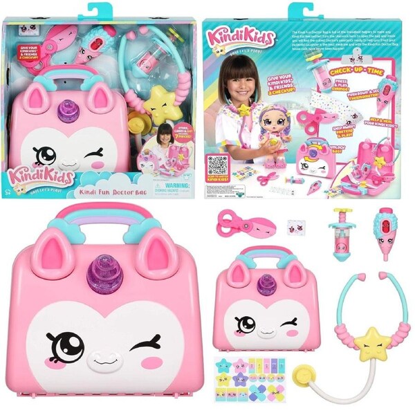 Pre-School Kindi Kids Doctor Bag and 4 Shopkin Accessories Ages 3+ New Toy Play