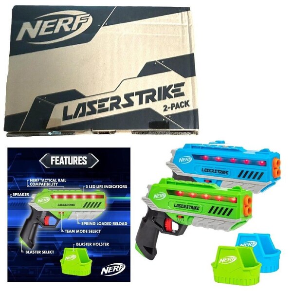 NERF Laser Tag Strike 2 Player Lazer Pack Indoor Outdoor Game Blaster Play Gift