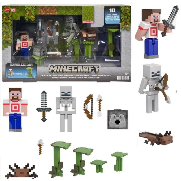 Minecraft Drip Leaf Cave Parkour Multipack Figures Ages 6+ New Toy Game Play