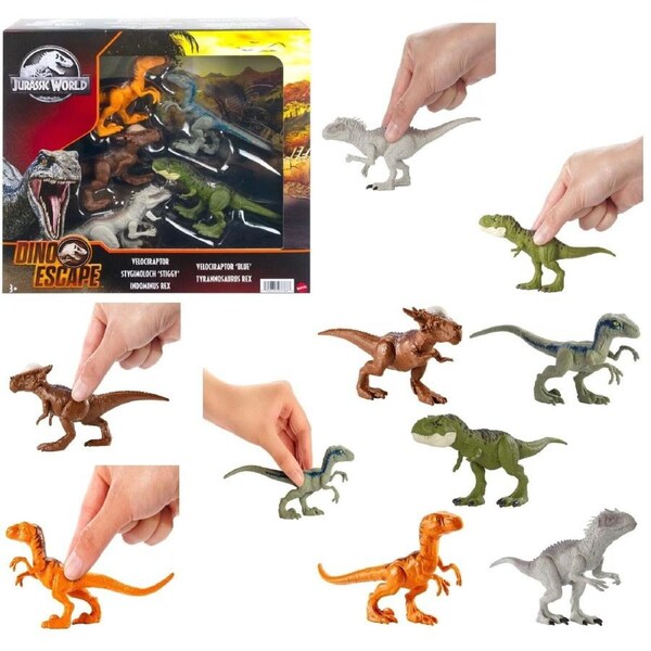 Jurassic World Dino Escape Value 5 Pack Dinosaurs Velociraptor Indominus Rex