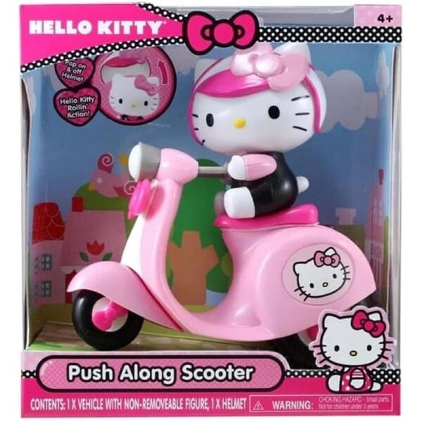 Hello Kitty Push Along Scooter Helmet Play Race Gift Set Car Doll