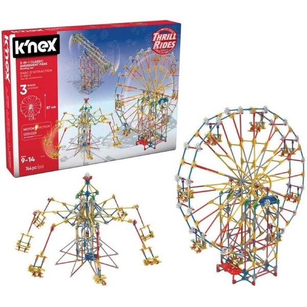 KNEX -3-in-1 Classic Amusement Park Construction Set Ages 9+ New Toy Build Play