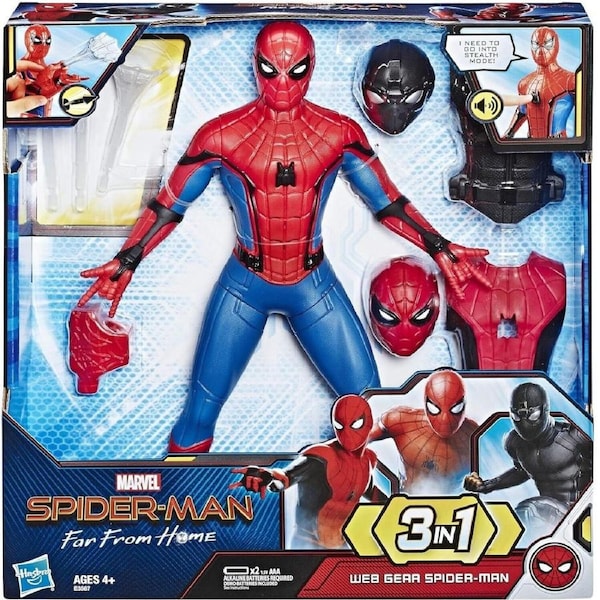 Spiderman Web Gear Action 3 in 1 Figure Phrases & Sounds Far From Home Movie