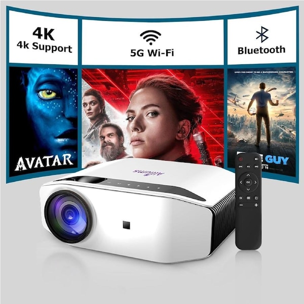 ALLIUMS 4K Projector with Wi-Fi & Bluetooth, AP-20