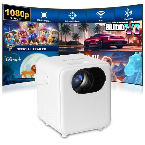 ALLIUMS Ultimate 9500 Lumens HD 1080p Supported Projector, AP-12