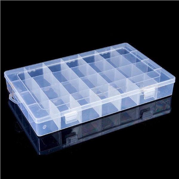 Large Plastic Compartment Storage Box Container Jewellery Bead Craft Organiser