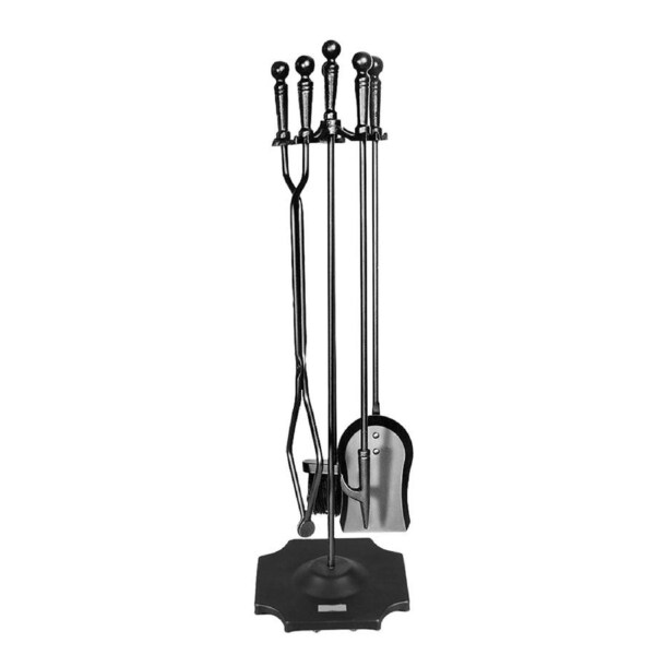 Fireplace Tool Set Fire Place Tools Poker Brush Shovel Stand Tongs - 5pcs