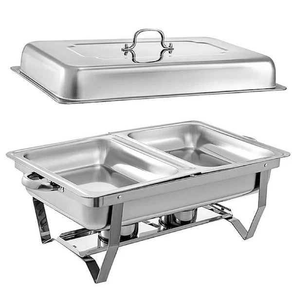 Food Warmer Buffet Bain Marie Chafing Dish Stainless Steel Heater