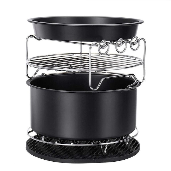 Air Fryer Accessories Frying Cage Dish Baking Pan Rack Pizza Tray Pot