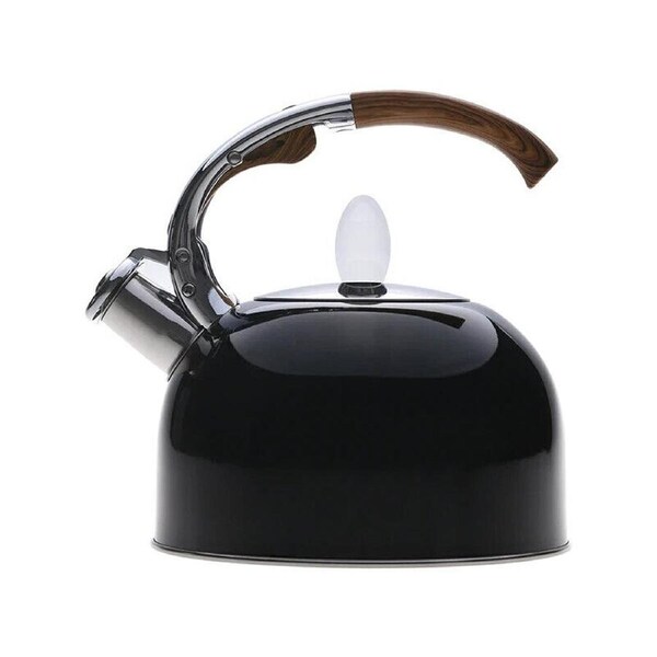 Kitchen 2.5L Whistling Stovetop Kettle Black Bamboo