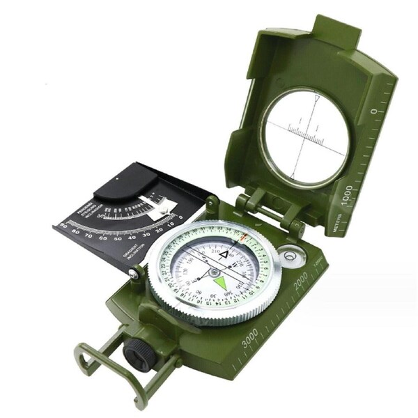Metal Sighting Compass Outdoor Army Clinometer Hiking Gear Survival