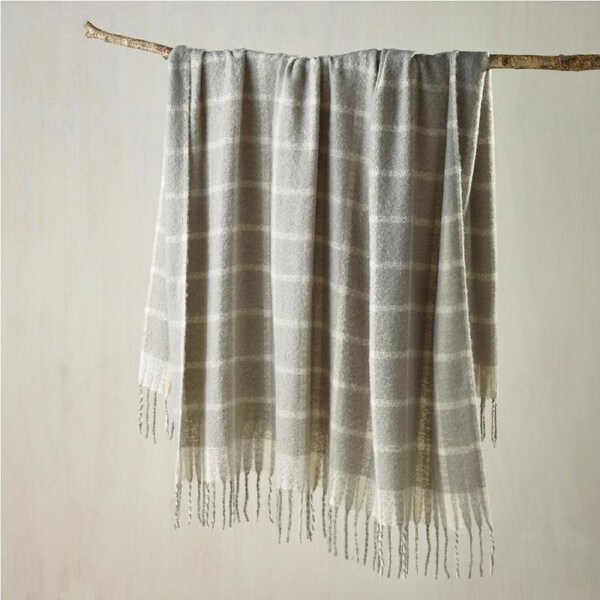 Bianca Maldon Throw Rug Faux Mohair Silver