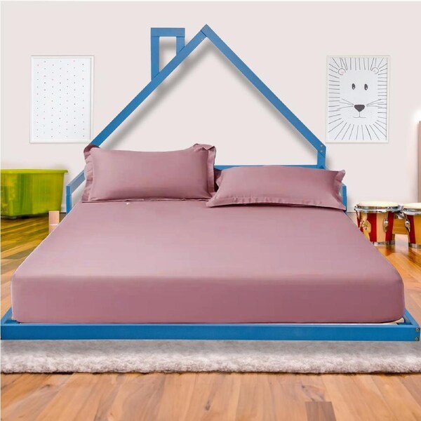 Pine Wood Floor Bed House Frame for Kids and Toddlers