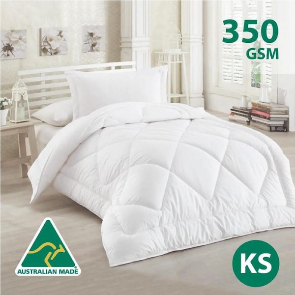King Single Size Australian Made Woolcomfort 350GSM Merino Wool Quilt