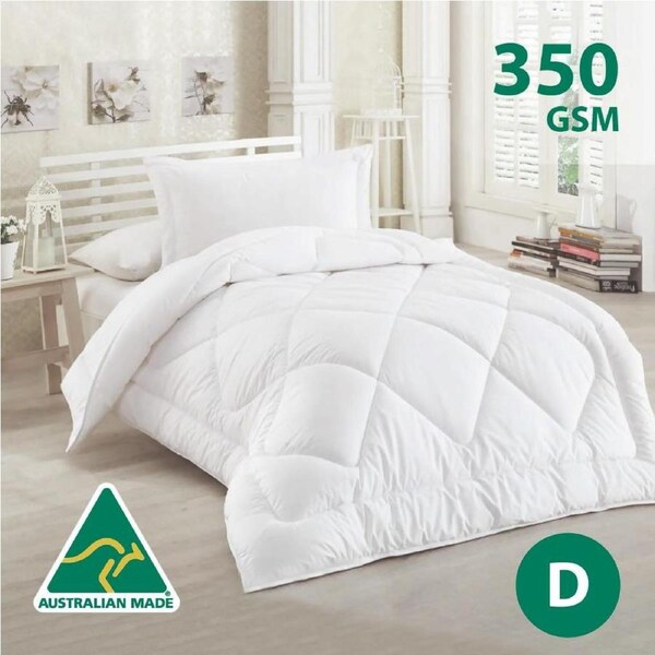 Double Size Australian Made Woolcomfort 350GSM Merino Wool Quilt