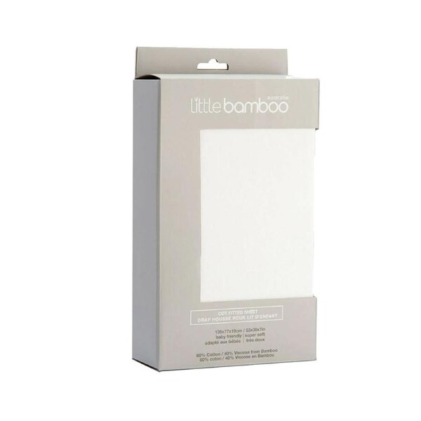 Little Bamboo Jersey Fitted Sheet Cot Size Natural