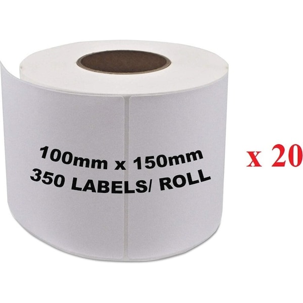 20 rolls x Thermal Shipping Labels 100mm X 150mm (4x6) - 350 Labels per Roll