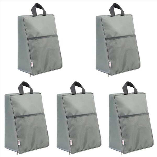 5 Pack Portable Shoe Bag with Mesh & Zipper for Women and Men Traveling,Camping,Hiking,Sporting, Shoes Storage Pouch Organizer Bags for Packing