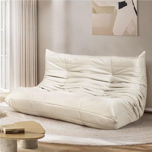 2- Seater Levede Floor Sofa Caterpillar Lounge 145cm in Length - Beige