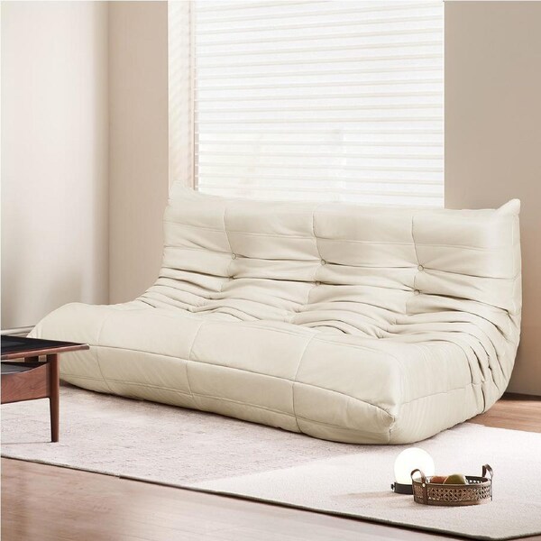 3- Seater Levede Floor Sofa Caterpillar Lounge 175cm in Length - Beige