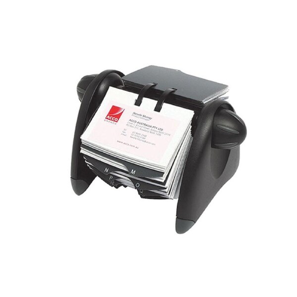 Marbig Pro Business Card Rotary File w/ 150-Sleeves Holder Organiser Black