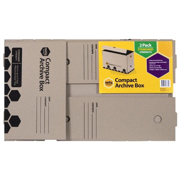 Marbig Stor A File Kraft Foolscap Archive/Storage Organiser Box 41x18x26cm