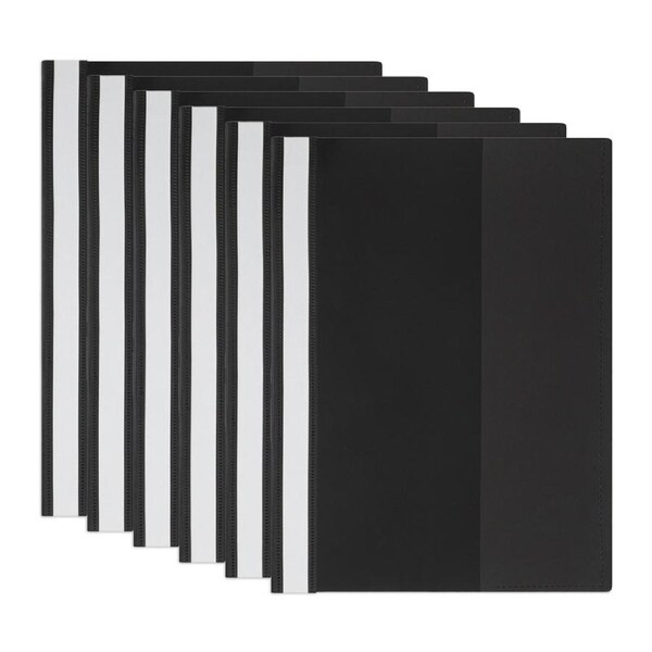 6PK Marbig Deluxe A4 Flat File Document Folder Paper Organiser w/ Fastener Black